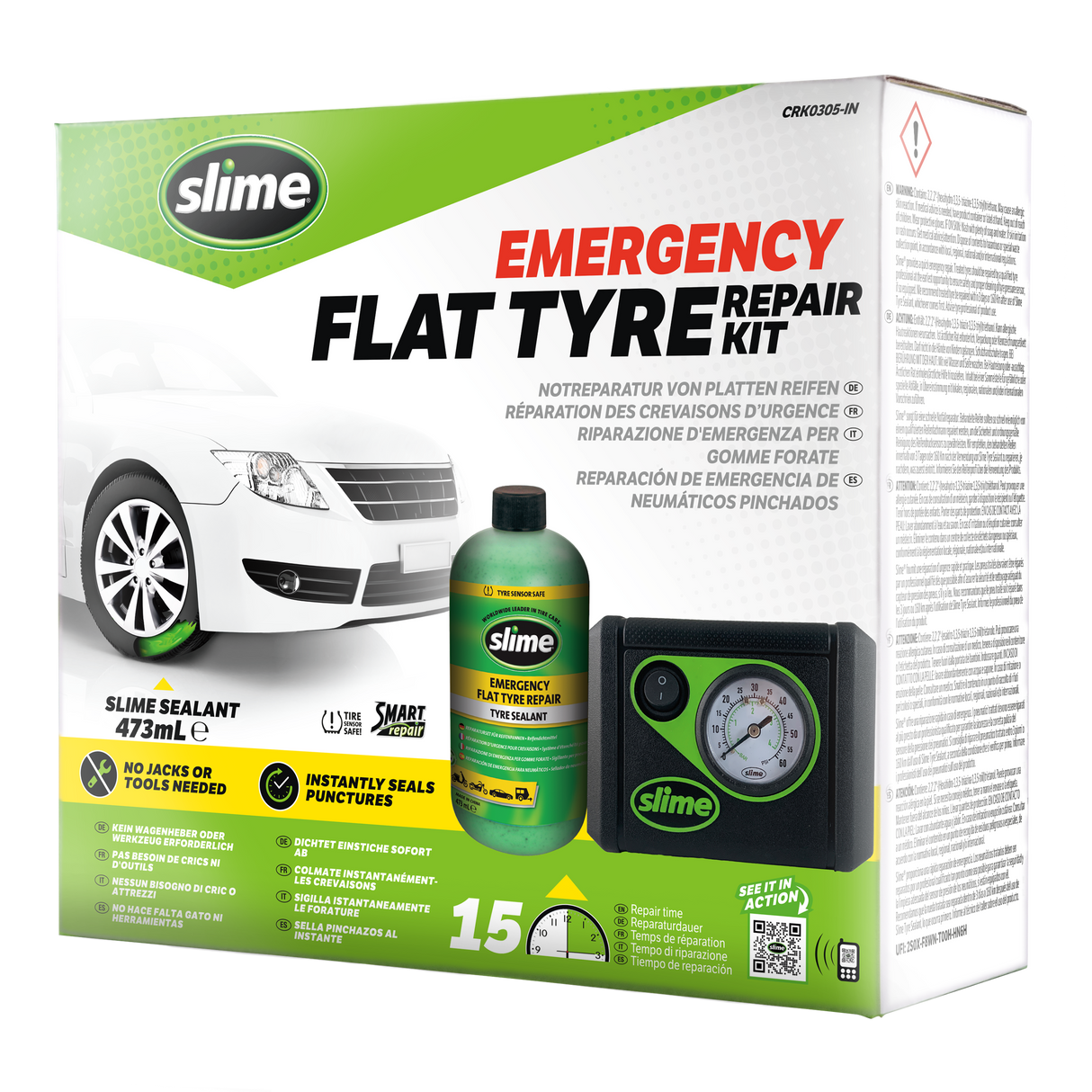 SLIME Smart Repair - Kit reparatie pana auto 1 x Kit reparatie pana auto