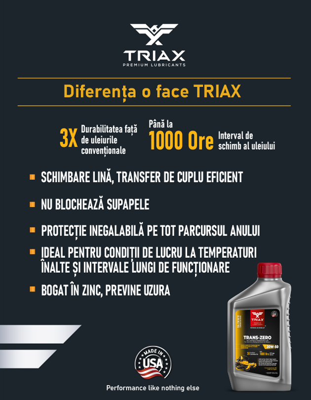 TRIAX TRANS ZERO 20W-50 - Ulei transmisii hidrostatice pentru masini tuns iarba