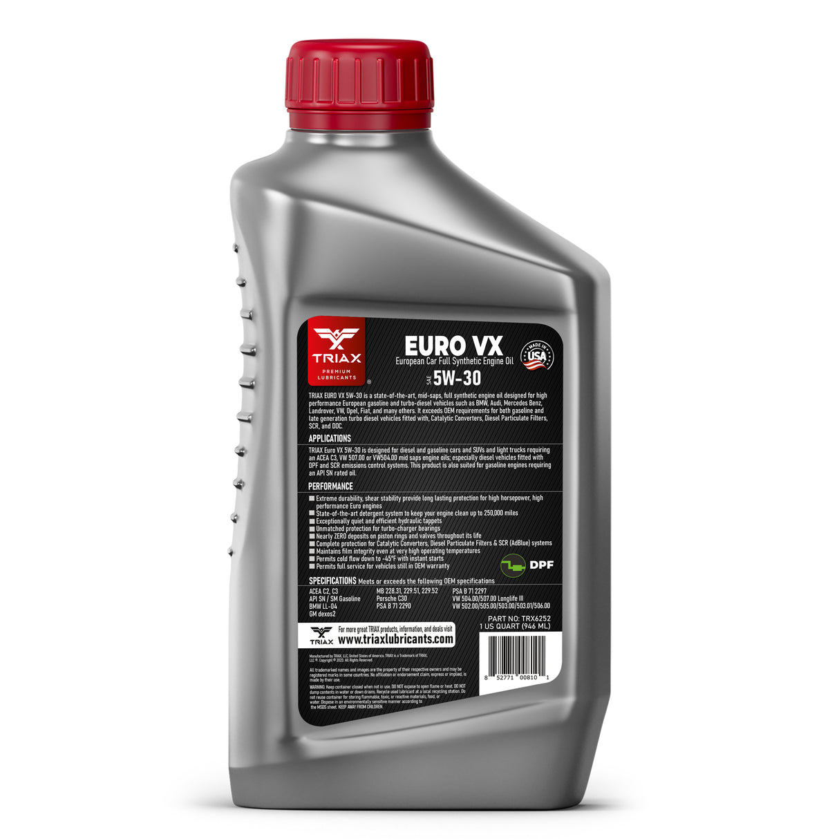 TRIAX Euro VX 5W-30 Full Synthetic DPF | 507.00 | 504.00 Longlife III