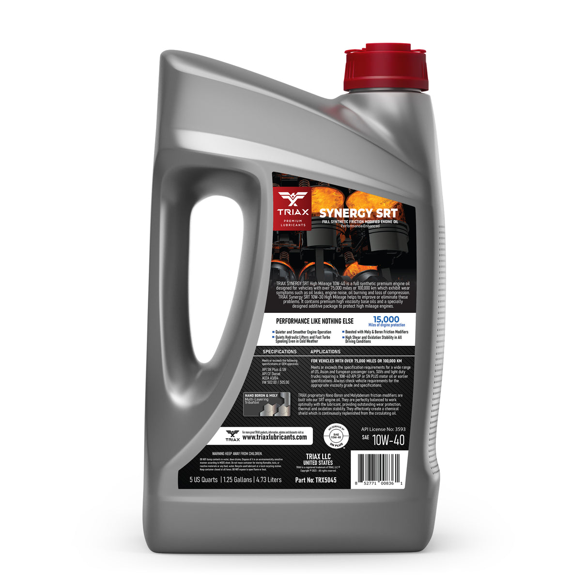 TRIAX Synergy SRT 10W-40 Full Synthetic High Mileage