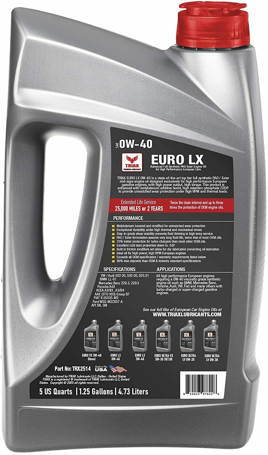 TRIAX Euro LX 0W-40 Full Synthetic/ Benzina | BMW LL-01 | MB 229.5