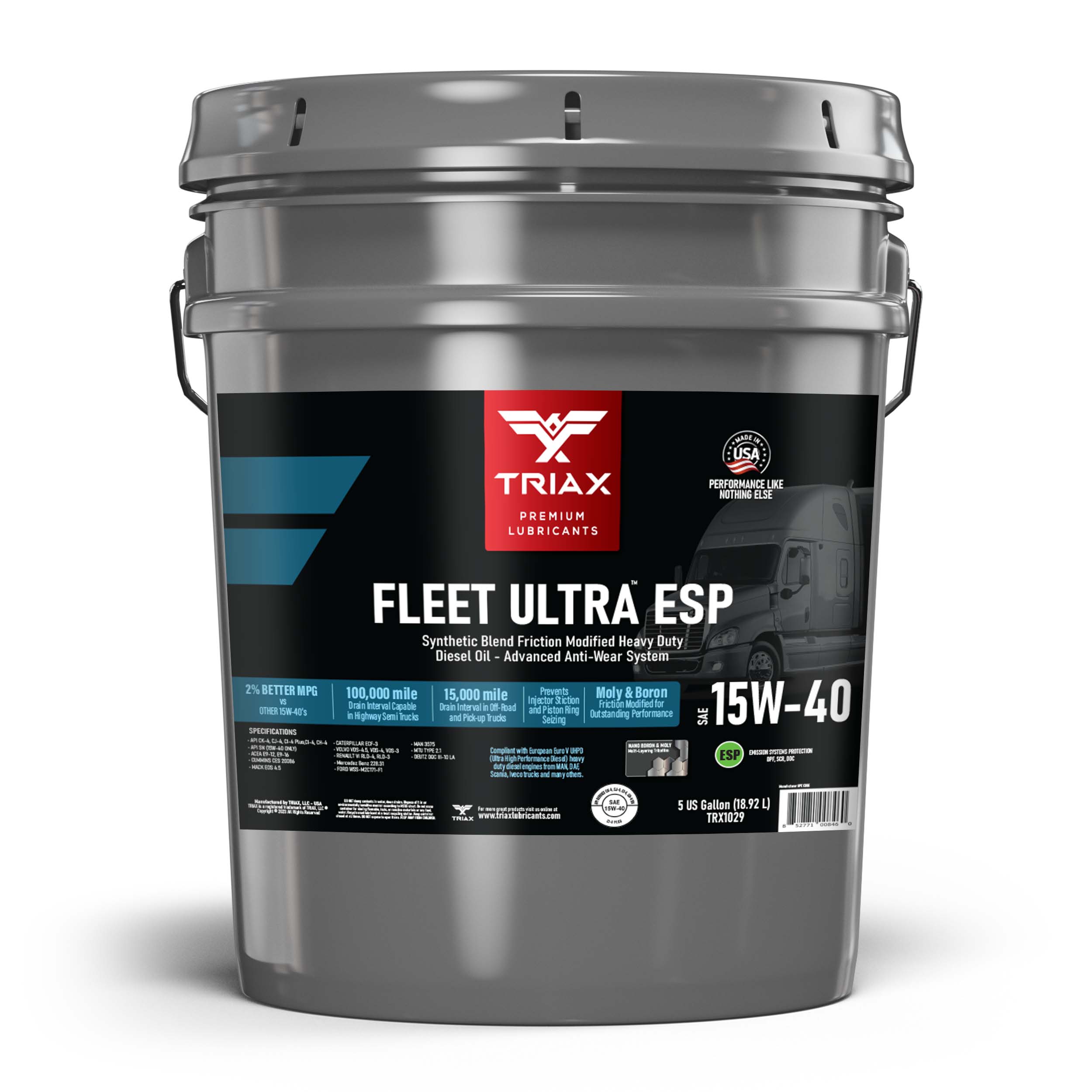 TRIAX Fleet Ultra ESP 15W-40 Synthetic Blend - CK-4 / VDS-4 Euro V