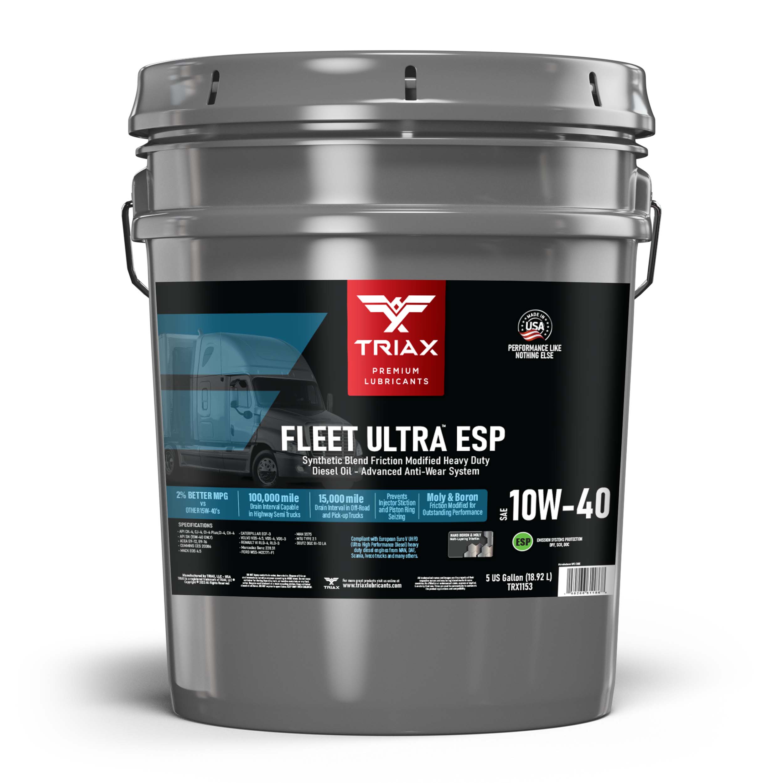 TRIAX Fleet Ultra ESP Synthetic 10W-40 CK-4 Euro V